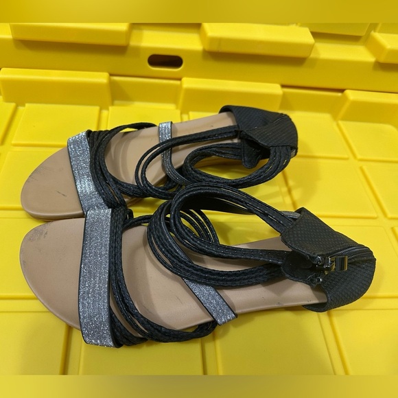 Women's Flat Sandal Flip Flops Open Toe Strap Zipper Back Flatform Wedge Sandals - Picture 7 of 16